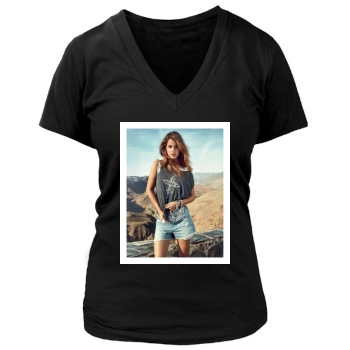 Barbara Palvin Women's Deep V-Neck TShirt