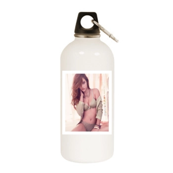 Barbara Palvin White Water Bottle With Carabiner