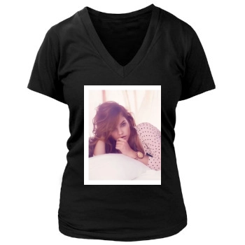 Barbara Palvin Women's Deep V-Neck TShirt