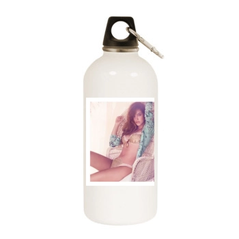 Barbara Palvin White Water Bottle With Carabiner