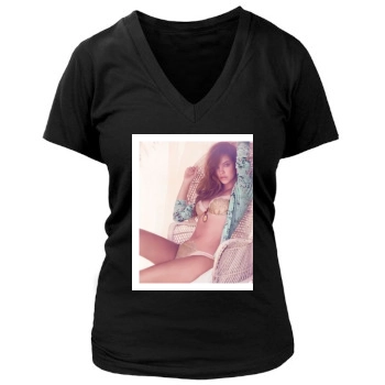 Barbara Palvin Women's Deep V-Neck TShirt