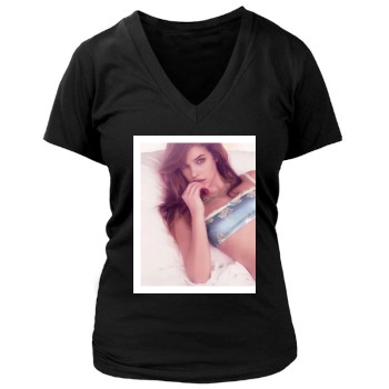 Barbara Palvin Women's Deep V-Neck TShirt