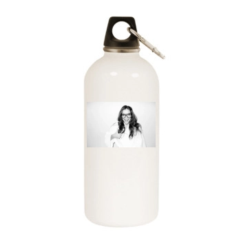 Barbara Palvin White Water Bottle With Carabiner