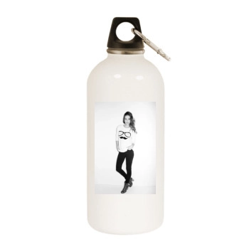 Barbara Palvin White Water Bottle With Carabiner