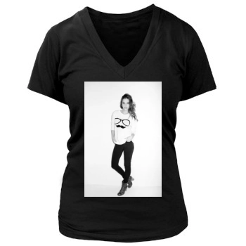 Barbara Palvin Women's Deep V-Neck TShirt