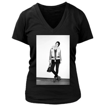 Barbara Palvin Women's Deep V-Neck TShirt