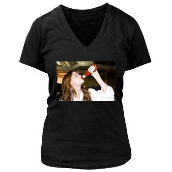 Barbara Palvin Women's Deep V-Neck TShirt