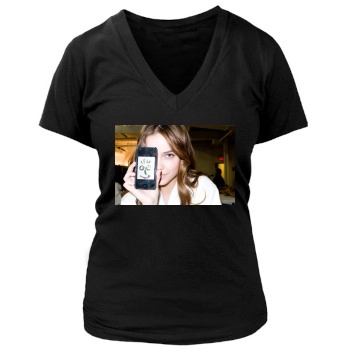 Barbara Palvin Women's Deep V-Neck TShirt