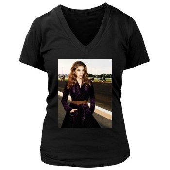 Barbara Palvin Women's Deep V-Neck TShirt