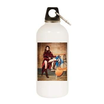 Barbara Palvin White Water Bottle With Carabiner