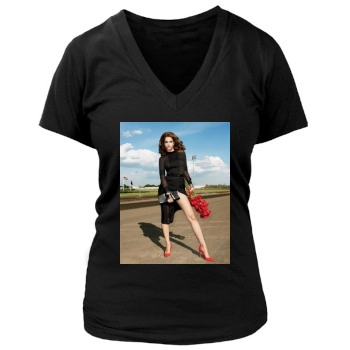 Barbara Palvin Women's Deep V-Neck TShirt