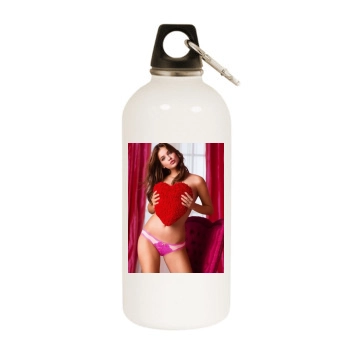 Barbara Palvin White Water Bottle With Carabiner