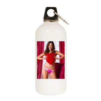 Barbara Palvin White Water Bottle With Carabiner