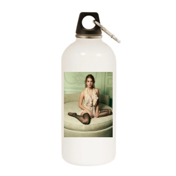 Barbara Palvin White Water Bottle With Carabiner