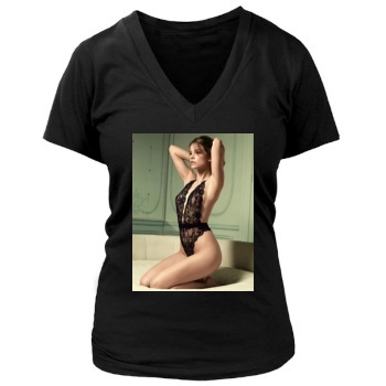 Barbara Palvin Women's Deep V-Neck TShirt