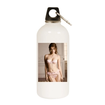 Barbara Palvin White Water Bottle With Carabiner