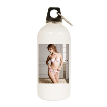 Barbara Palvin White Water Bottle With Carabiner