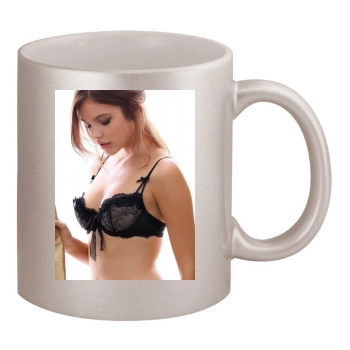 Barbara Palvin 11oz Metallic Silver Mug