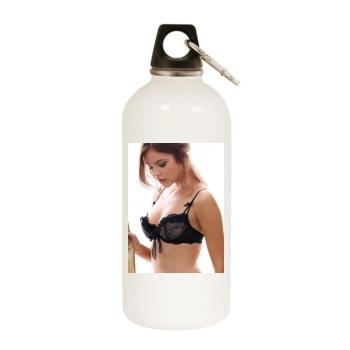 Barbara Palvin White Water Bottle With Carabiner