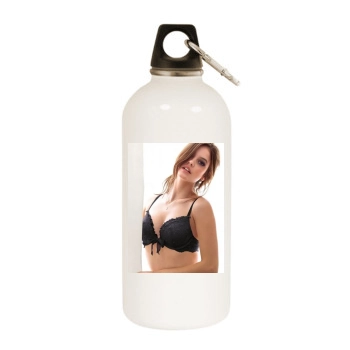 Barbara Palvin White Water Bottle With Carabiner