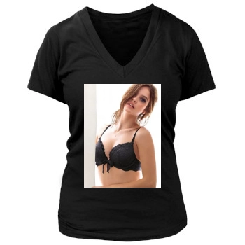 Barbara Palvin Women's Deep V-Neck TShirt