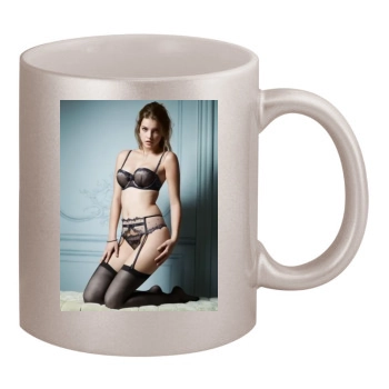 Barbara Palvin 11oz Metallic Silver Mug