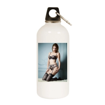 Barbara Palvin White Water Bottle With Carabiner