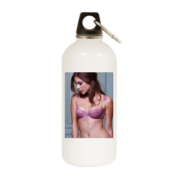 Barbara Palvin White Water Bottle With Carabiner