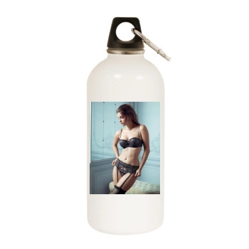 Barbara Palvin White Water Bottle With Carabiner