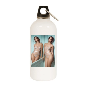 Barbara Palvin White Water Bottle With Carabiner