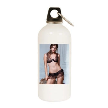 Barbara Palvin White Water Bottle With Carabiner