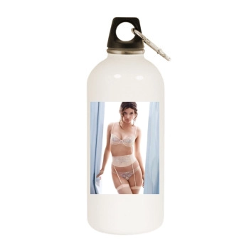 Barbara Palvin White Water Bottle With Carabiner