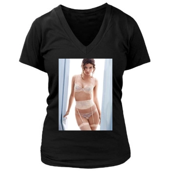 Barbara Palvin Women's Deep V-Neck TShirt