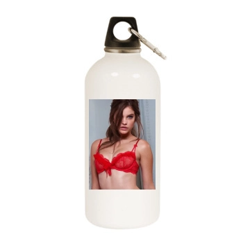 Barbara Palvin White Water Bottle With Carabiner