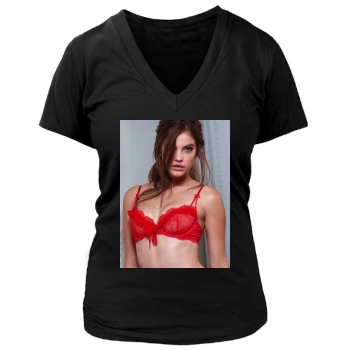 Barbara Palvin Women's Deep V-Neck TShirt