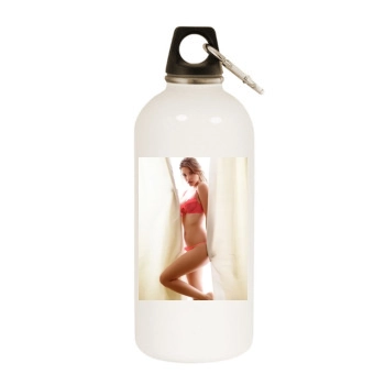 Barbara Palvin White Water Bottle With Carabiner