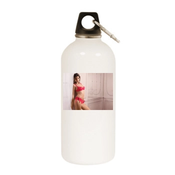 Barbara Palvin White Water Bottle With Carabiner