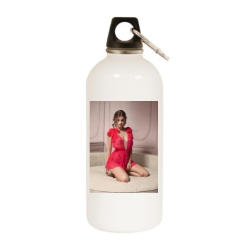 Barbara Palvin White Water Bottle With Carabiner