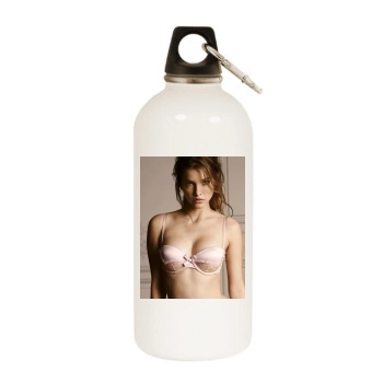 Barbara Palvin White Water Bottle With Carabiner