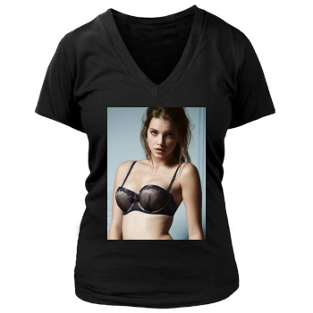 Barbara Palvin Women's Deep V-Neck TShirt