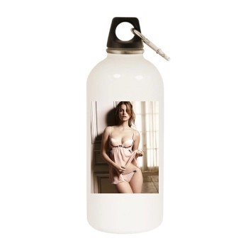 Barbara Palvin White Water Bottle With Carabiner