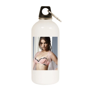 Barbara Palvin White Water Bottle With Carabiner