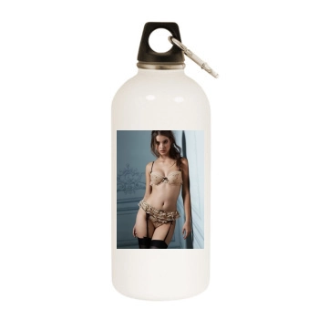 Barbara Palvin White Water Bottle With Carabiner