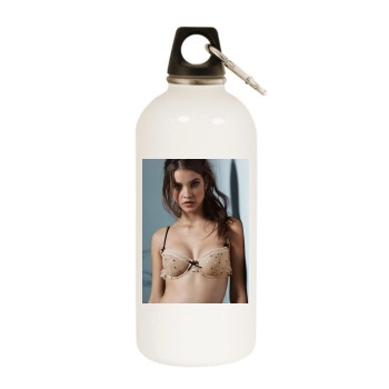 Barbara Palvin White Water Bottle With Carabiner