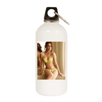 Barbara Palvin White Water Bottle With Carabiner