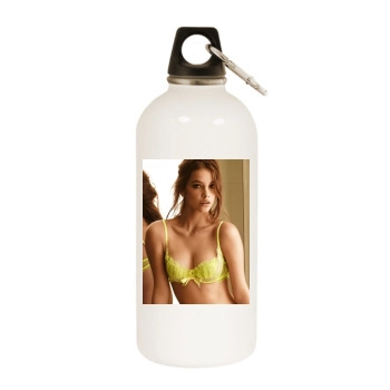 Barbara Palvin White Water Bottle With Carabiner