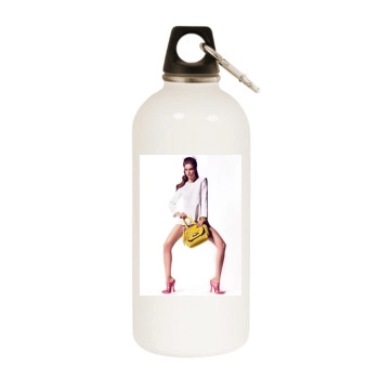 Barbara Palvin White Water Bottle With Carabiner