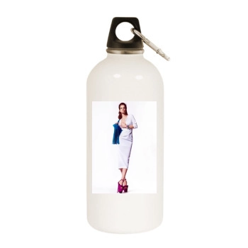 Barbara Palvin White Water Bottle With Carabiner