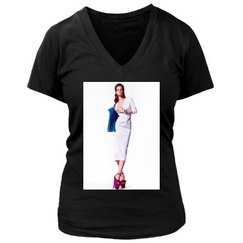 Barbara Palvin Women's Deep V-Neck TShirt