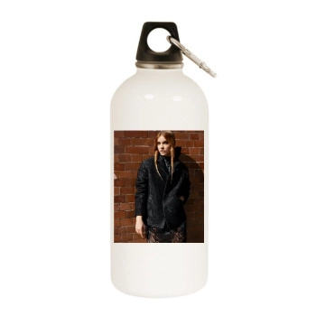 Barbara Palvin White Water Bottle With Carabiner